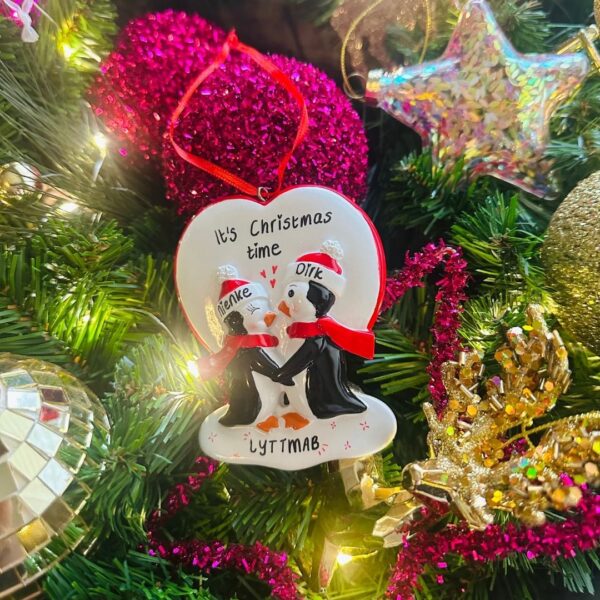 Pinguïns in Love ornament